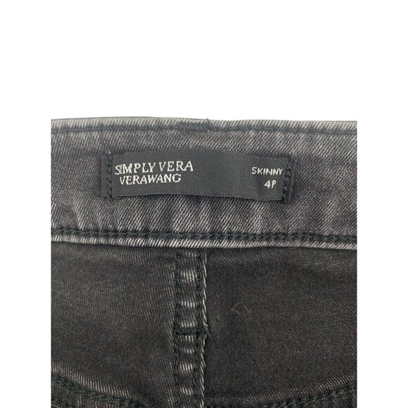 Simply Vera Vera Wang Grey Womens Slim Fit Denim Jeans Size 4P - Picture 10 of 14